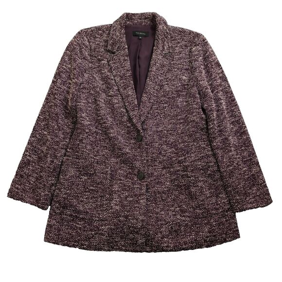 Talbots Women 12 Purple Tweed Single Breasted Blazer Two Button Lined Jacket - Picture 1 of 11